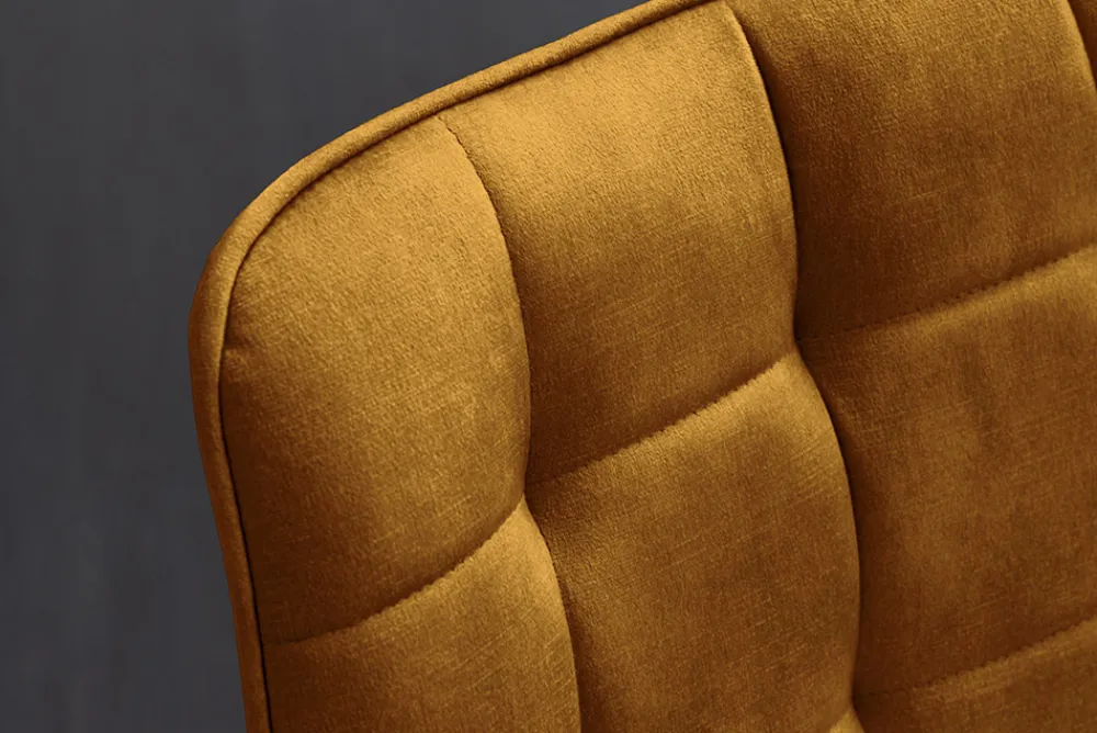 Riess-Ambiente Stühle|Samt Möbel > Design Stuhl ROADSTAR senfgelb Samt schwarze Metallbeine