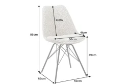 Riess-Ambiente Skandinavisch|Retro Möbel > Design Stuhl SCANDINAVIA MEISTERSTÜCK beige grau Chenille schwarz Metallgestell