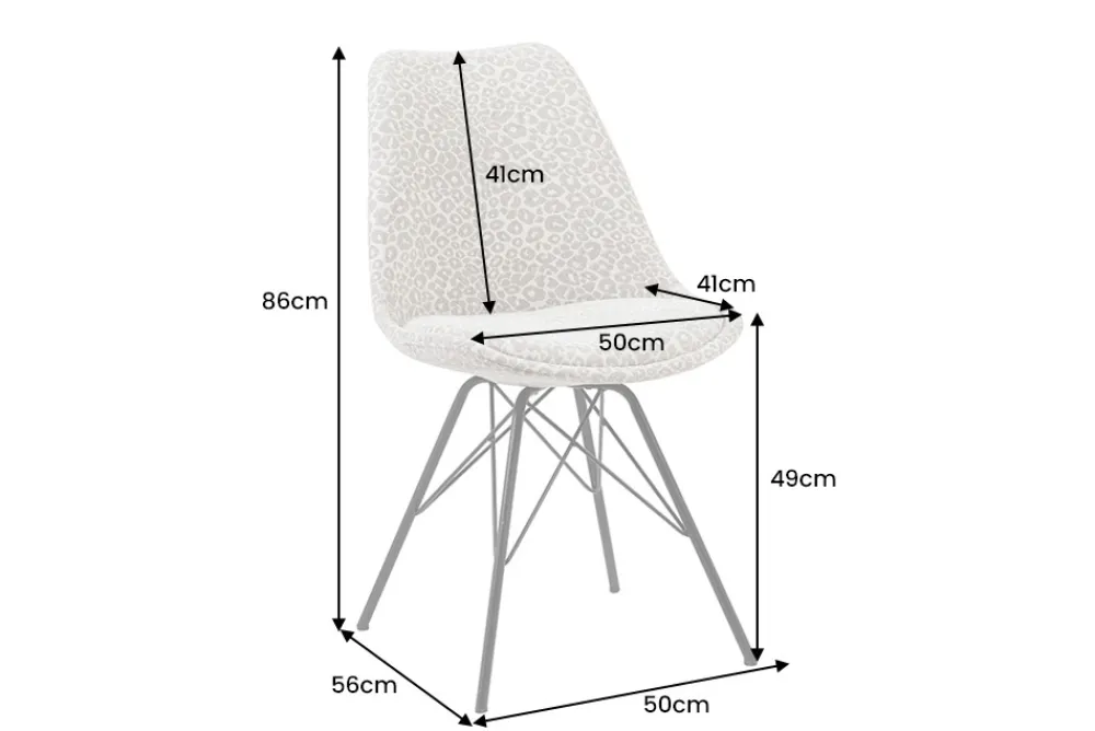 Riess-Ambiente Skandinavisch|Retro Möbel > Design Stuhl SCANDINAVIA MEISTERSTÜCK beige grau Chenille schwarz Metallgestell
