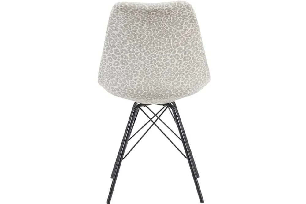 Riess-Ambiente Skandinavisch|Retro Möbel > Design Stuhl SCANDINAVIA MEISTERSTÜCK beige grau Chenille schwarz Metallgestell