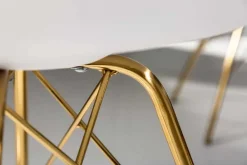 Riess-Ambiente Goldene Möbel|Skandinavisch > Design Stuhl SCANDINAVIA MEISTERSTÜCK weiß goldene Beine