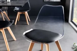 Riess-Ambiente Skandinavisch|Stühle > Design Stuhl SCANDINAVIA MEISTERSTÜCK transparent schwarz Kunststoff Buchenholz natur
