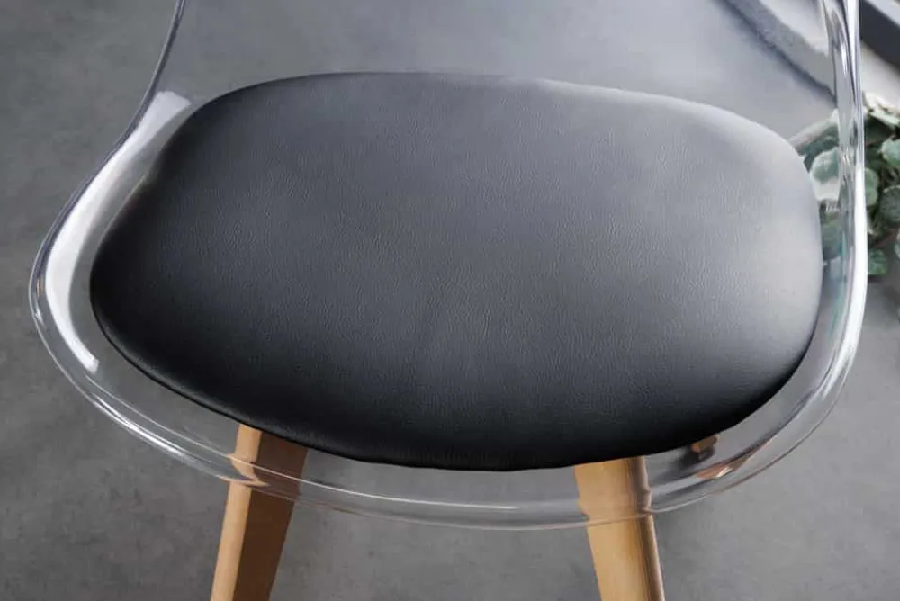 Riess-Ambiente Skandinavisch|Stühle > Design Stuhl SCANDINAVIA MEISTERSTÜCK transparent schwarz Kunststoff Buchenholz natur