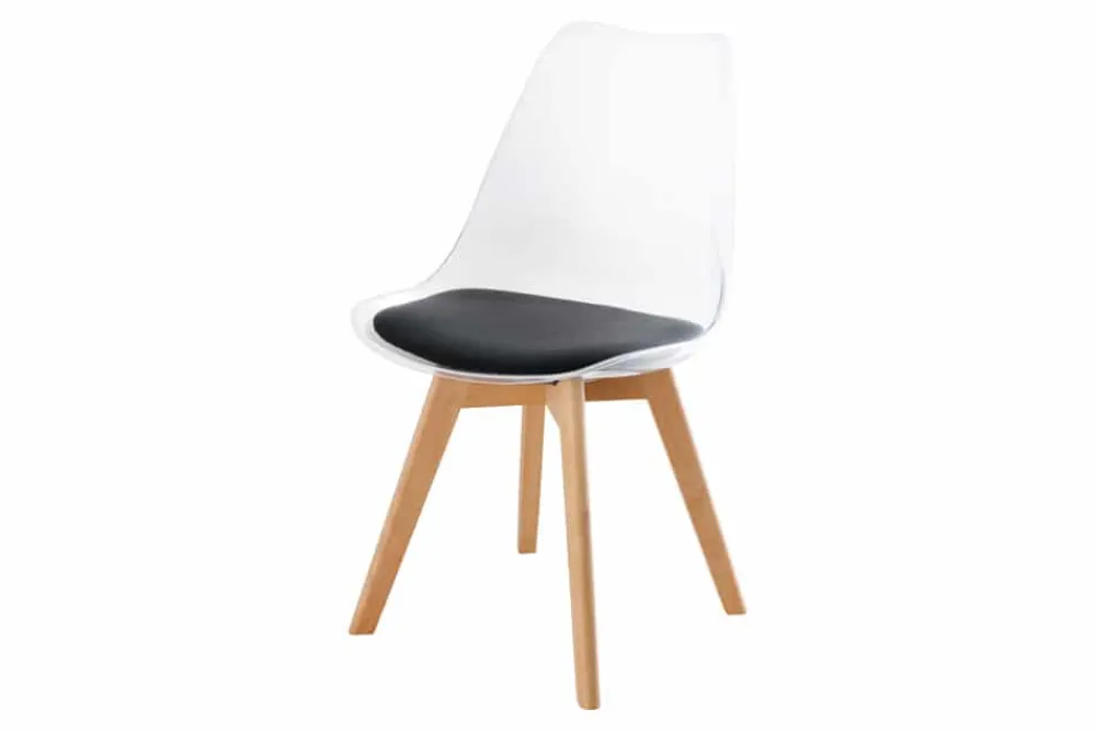 Riess-Ambiente Skandinavisch|Stühle > Design Stuhl SCANDINAVIA MEISTERSTÜCK transparent schwarz Kunststoff Buchenholz natur