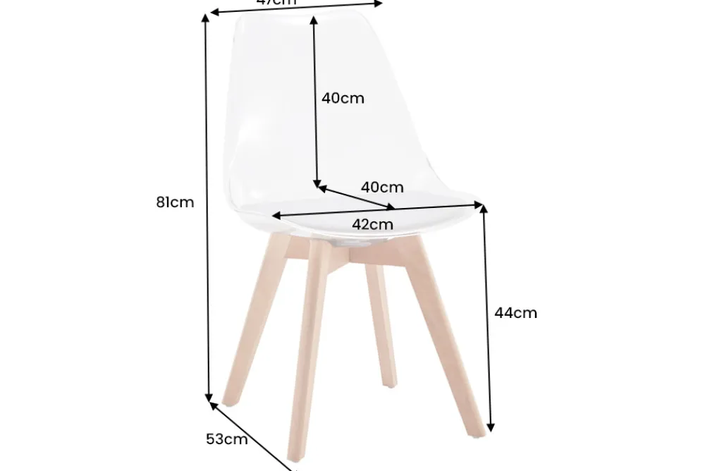 Riess-Ambiente Skandinavisch|Stühle > Design Stuhl SCANDINAVIA MEISTERSTÜCK transparent schwarz Kunststoff Buchenholz natur