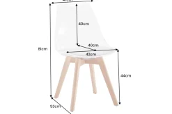 Riess-Ambiente Skandinavisch|Stühle > Design Stuhl SCANDINAVIA MEISTERSTÜCK transparent weiß Kunststoff Buchenholz natur