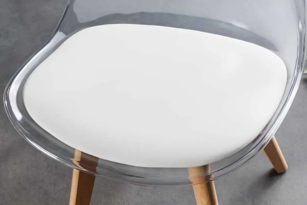 Riess-Ambiente Skandinavisch|Stühle > Design Stuhl SCANDINAVIA MEISTERSTÜCK transparent weiß Kunststoff Buchenholz natur