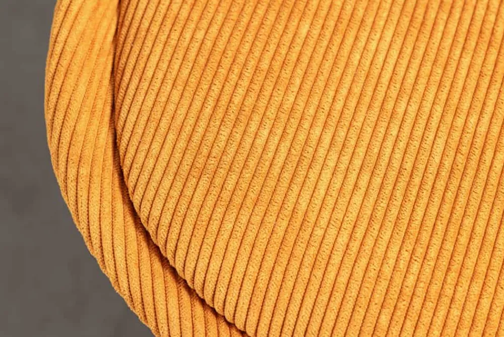Riess-Ambiente Skandinavisch|Retro Möbel > Design Stuhl SCANDINAVIA MEISTERSTÜCK senfgelb Cord schwarze Metallbeine