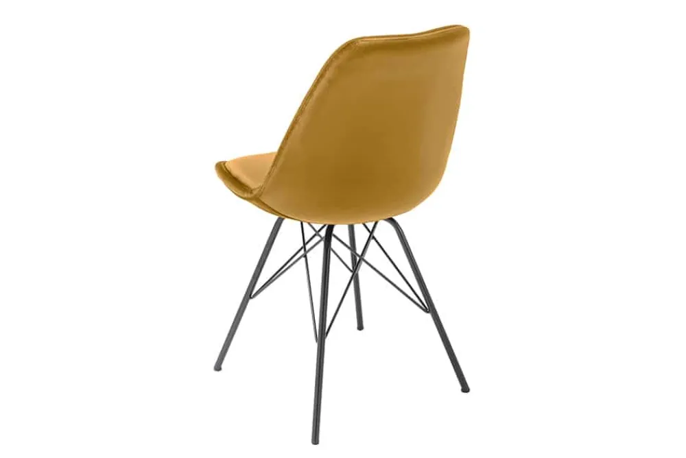 Riess-Ambiente Skandinavisch|Stühle > Design Stuhl SCANDINAVIA MEISTERSTÜCK senfgelb Samt schwarze Metallbeine