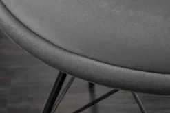 Riess-Ambiente Skandinavisch|Industrial Loft > Design Stuhl SCANDINAVIA MEISTERSTÜCK grau Samt schwarze Metallbeine