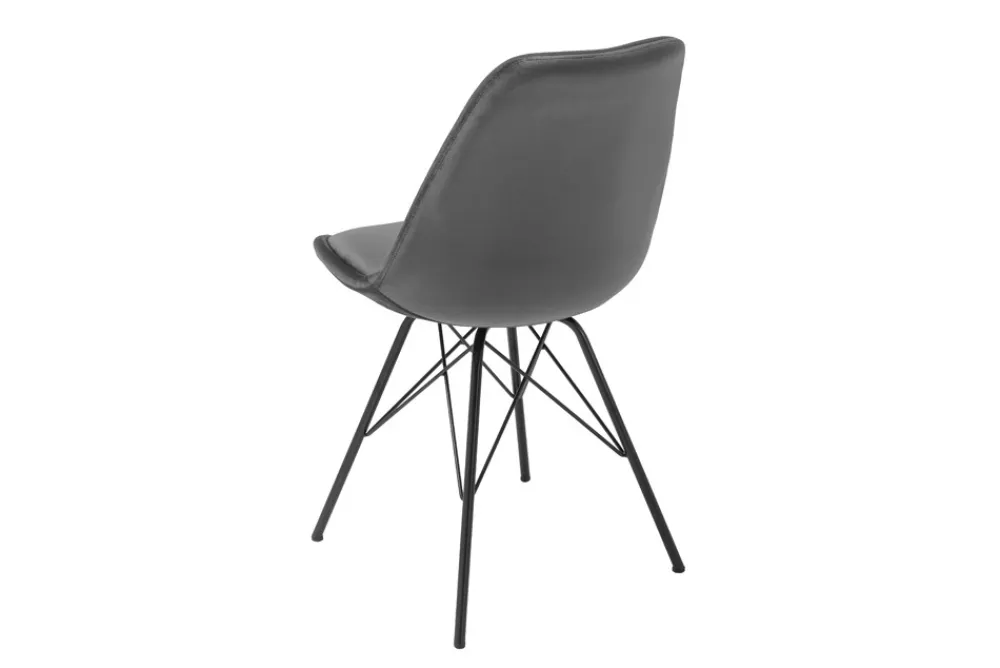 Riess-Ambiente Skandinavisch|Industrial Loft > Design Stuhl SCANDINAVIA MEISTERSTÜCK grau Samt schwarze Metallbeine