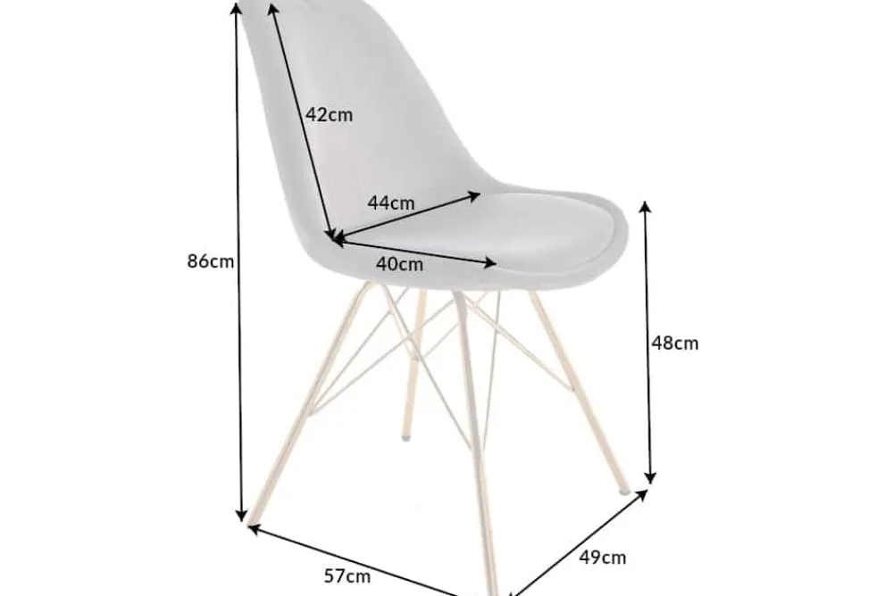 Riess-Ambiente Goldene Möbel|Skandinavisch > Design Stuhl SCANDINAVIA MEISTERSTÜCK dunkelgrau Samt goldene Beine