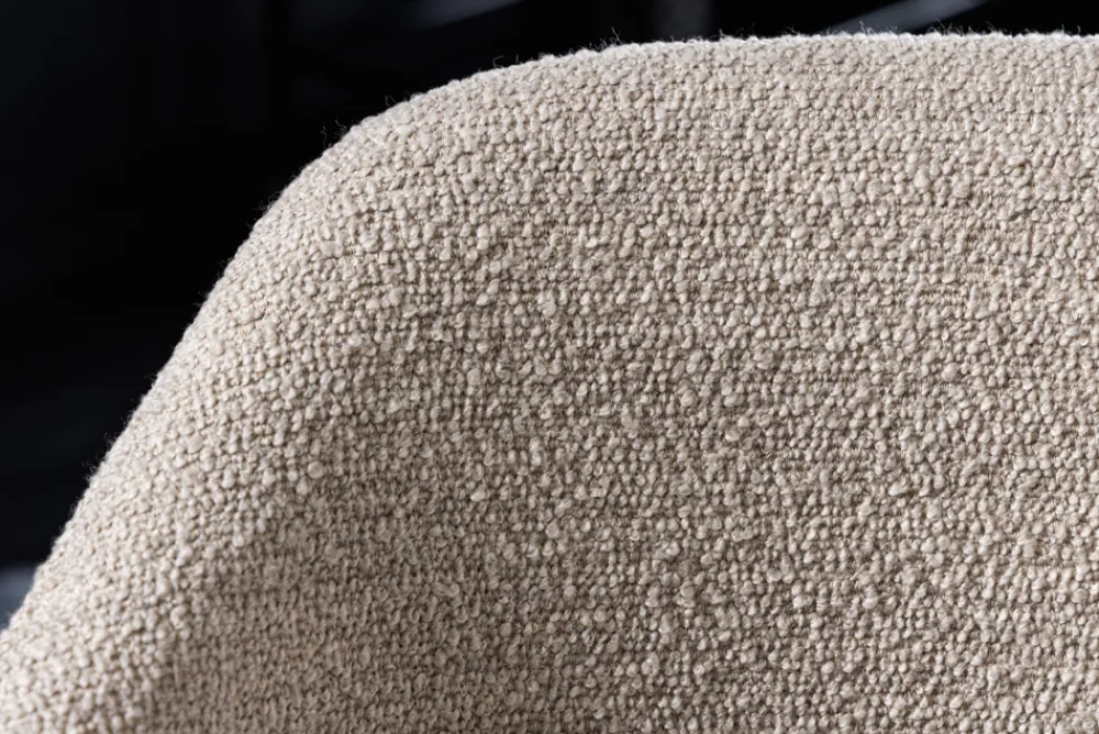 Riess-Ambiente Skandinavisch|Retro Möbel > Design Stuhl VOGUE greige Bouclé schwarze Metallbeine