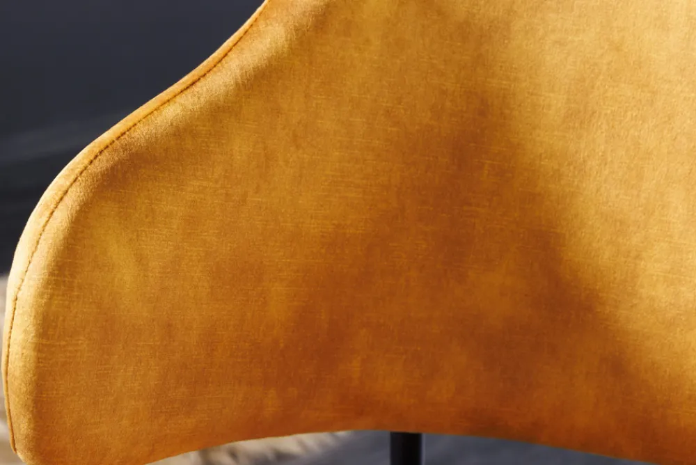 Riess-Ambiente Skandinavisch|Retro Möbel > Design Stuhl VOGUE senfgelb Samt schwarze Metallbeine