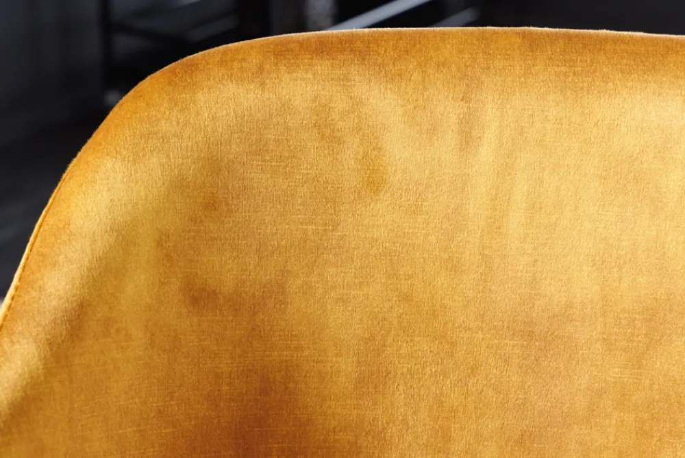 Riess-Ambiente Skandinavisch|Retro Möbel > Design Stuhl VOGUE senfgelb Samt schwarze Metallbeine