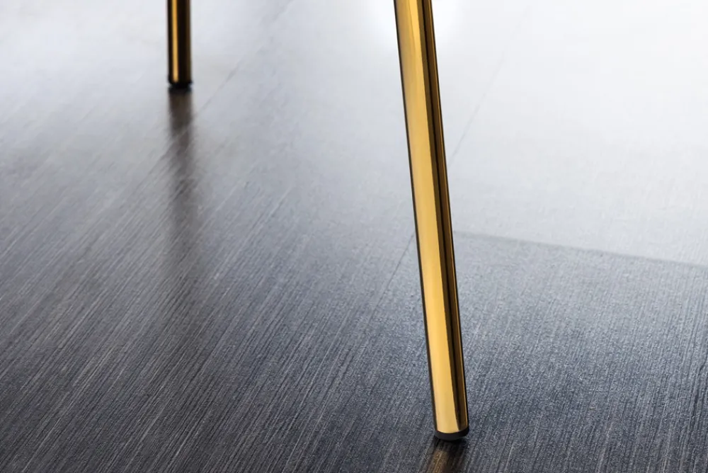 Riess-Ambiente Skandinavisch|Retro Möbel > Design Stuhl VOGUE weiß Bouclé goldene Metallbeine