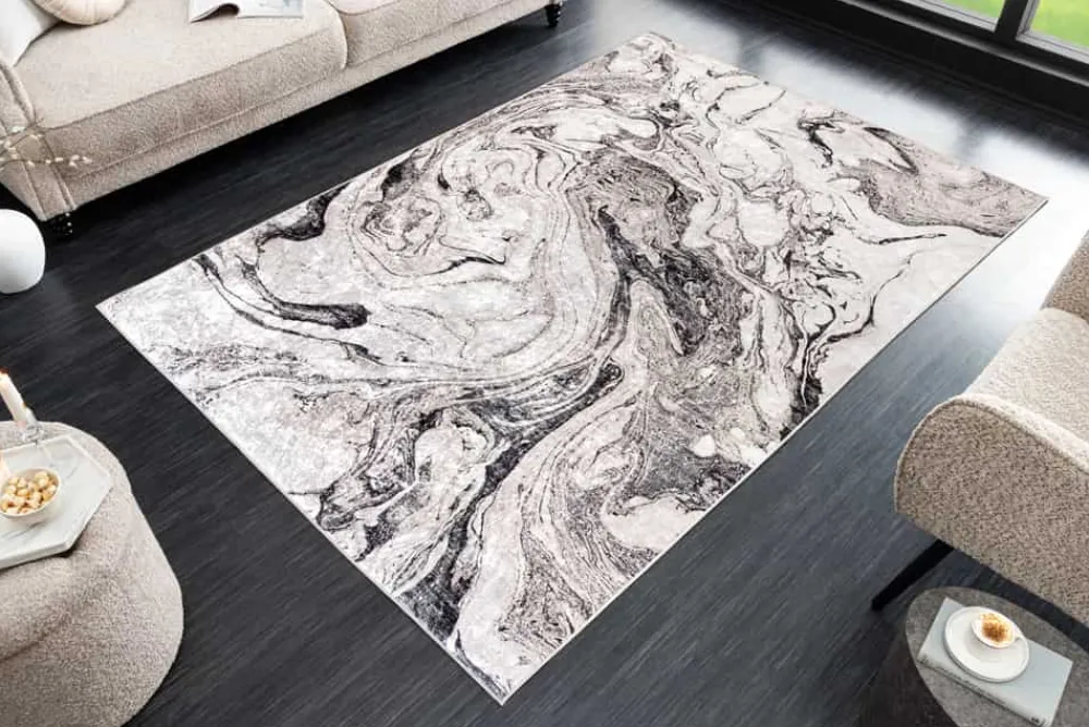 Riess-Ambiente Teppiche > Design Teppich ART RUGS 230x160cm weiß grau Flachgewebe Indoor