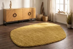 Riess-Ambiente Teppiche|Skandinavisch > Design Teppich ORGANIC 180x120cm senfgelb Hochflor Indoor-Teppich organische Form
