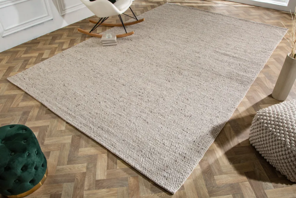 Riess-Ambiente Teppiche|Skandinavisch > Design Teppich WOOL XXL 350x240cm silbergrau aus Wolle