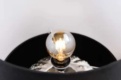 Riess-Ambiente Tischlampen > Design Tischlampe ABSTRACT 50cm silber schwarz Metall Stoffschirm handmade