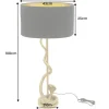 Riess-Ambiente Tischlampen > Design Tischlampe COBRA 110cm gold Schlangen Skulptur schwarzer Stoffschirm