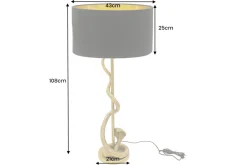Riess-Ambiente Tischlampen > Design Tischlampe COBRA 110cm gold Schlangen Skulptur schwarzer Stoffschirm