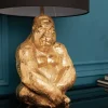 Riess-Ambiente Tischlampen > Design Tischlampe KONG 60cm gold Metall Affenlampe schwarzer Lampenschirm