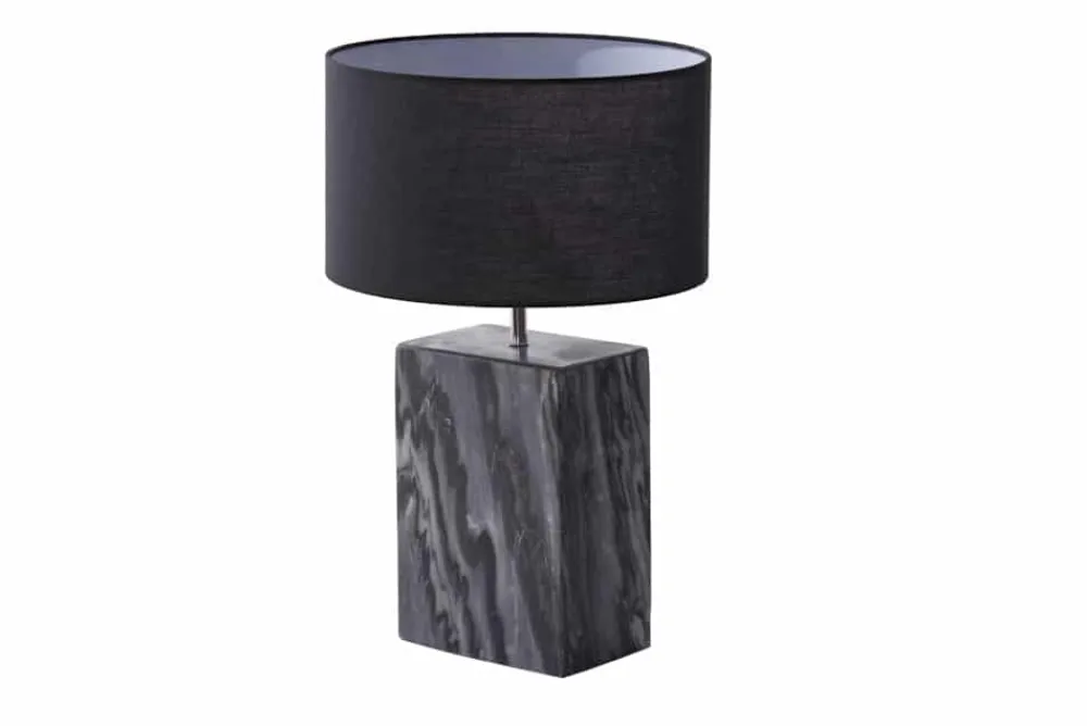 Riess-Ambiente Tischlampen > Design Tischlampe NOBLE 55cm schwarz Marmorfuß Stoffschirm