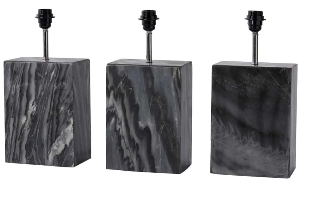 Riess-Ambiente Tischlampen > Design Tischlampe NOBLE 55cm schwarz Marmorfuß Stoffschirm