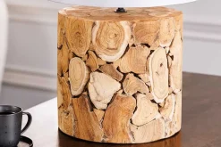 Riess-Ambiente Mehr...|Lampen > Design Tischlampe PURE NATURE 45cm natur handmade Eisenholz Baumwollschirm weiß
