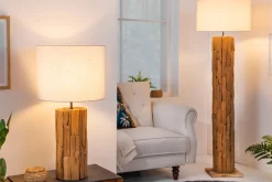 Riess-Ambiente Mehr...|Mehr... > Design Tischlampe ROOTS 60cm Treibholz Leinenschirm beige handmade