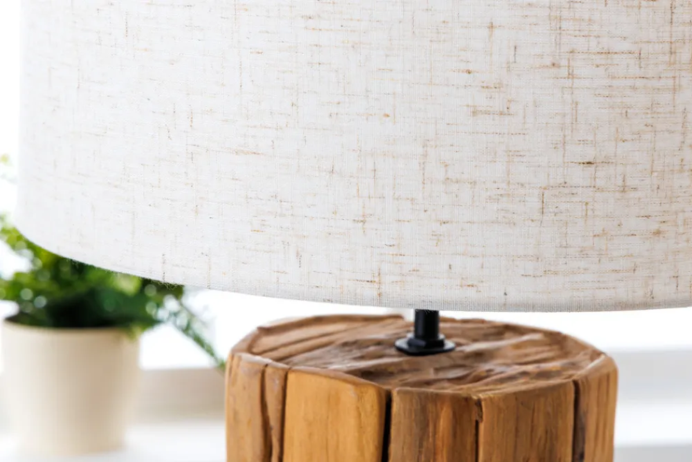 Riess-Ambiente Mehr...|Mehr... > Design Tischlampe ROOTS 60cm Treibholz Leinenschirm beige handmade