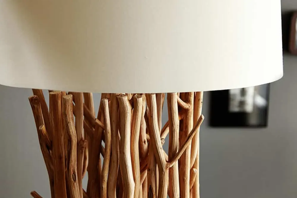 Riess-Ambiente Mehr...|Mehr... > Design Treibholz Stehlampe EUPHORIA 180cm natur mit Leinenschirm
