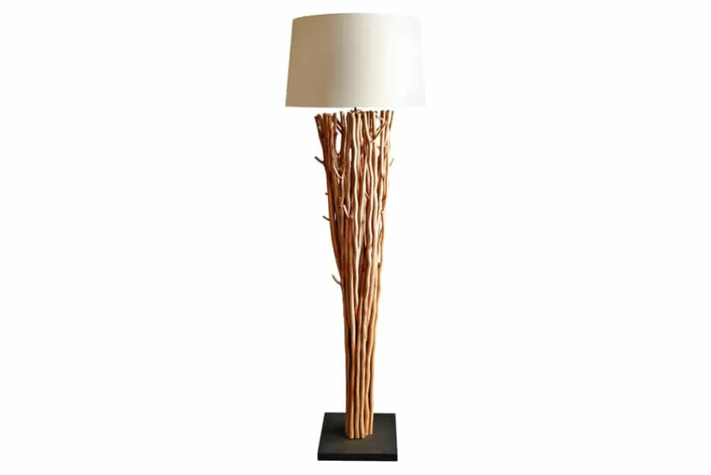 Riess-Ambiente Mehr...|Mehr... > Design Treibholz Stehlampe EUPHORIA 180cm natur mit Leinenschirm