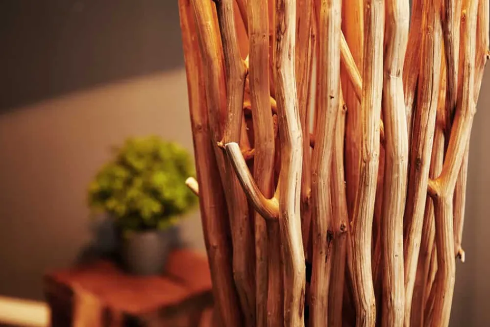 Riess-Ambiente Mehr...|Mehr... > Design Treibholz Stehlampe EUPHORIA 180cm natur mit Leinenschirm