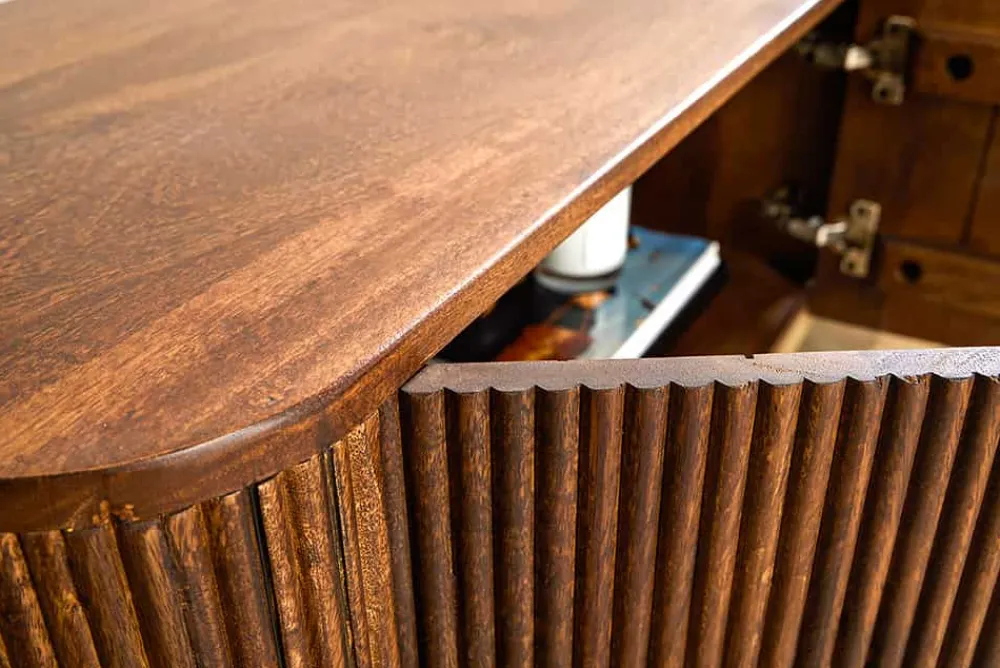 Riess-Ambiente Retro Möbel|Tv- & Lowboards > Design TV Board GATSBY 160cm braun mattgold Mangoholz Retro