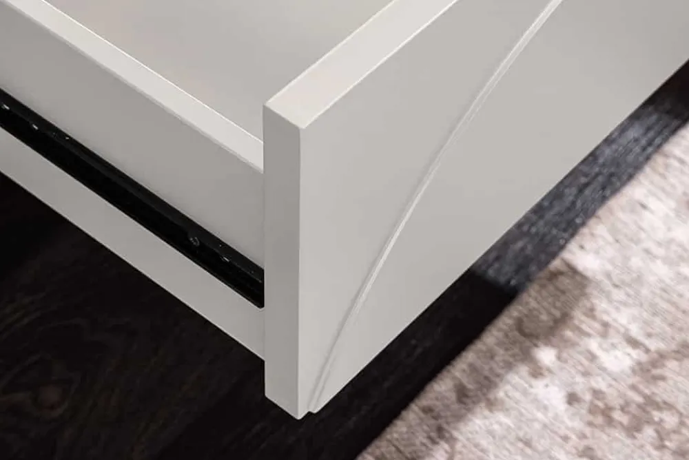 Riess-Ambiente Retro Möbel|Tv- & Lowboards > Design TV-Board SAVOY 150cm kaschmir weiß Marmor Keramik mit Stauraum und 3D-Front