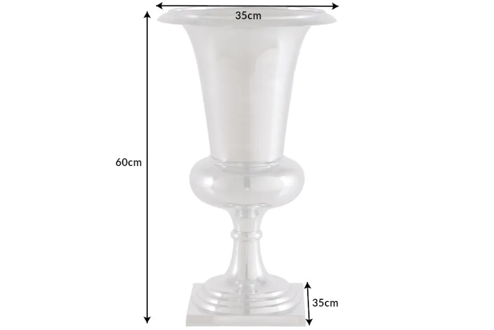 Riess-Ambiente Dekoration|Vasen > Design Vase GOAL 60cm silber Pflanzen Pokal Aluminium