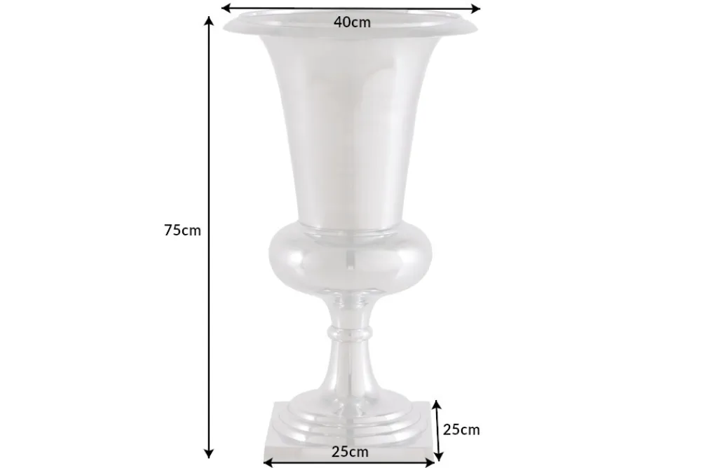 Riess-Ambiente Dekoration|Vasen > Design Vase GOAL 75cm silber Pflanzen Pokal Aluminium