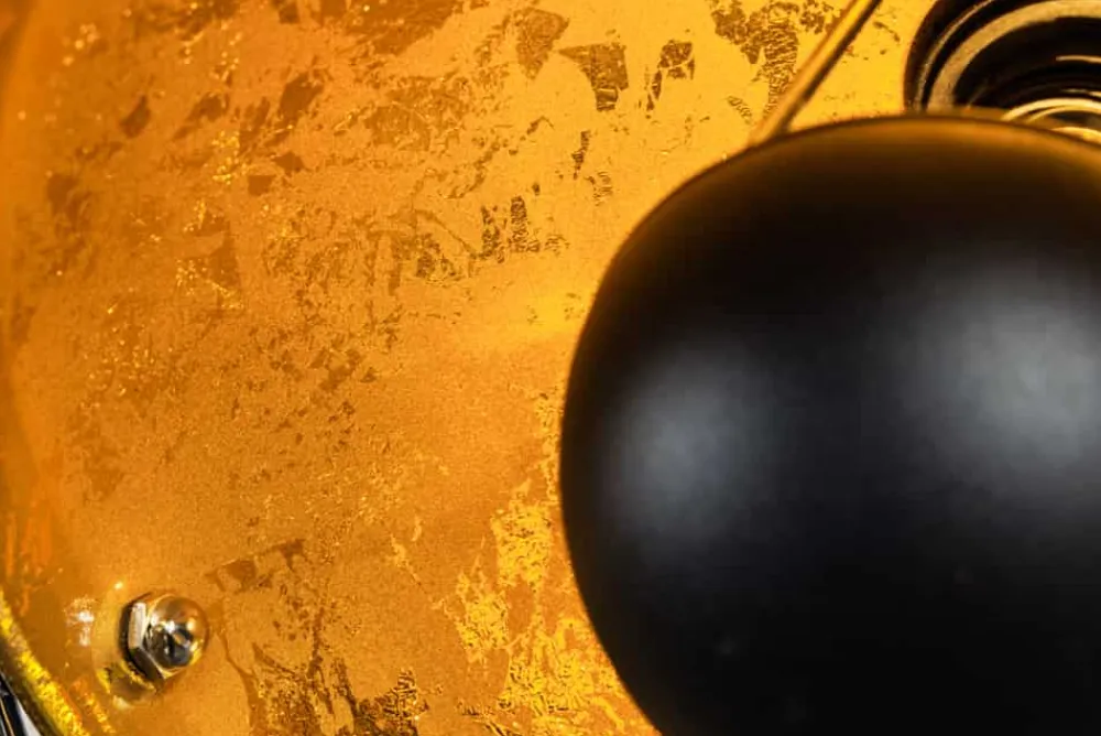 Riess-Ambiente Goldene Möbel|Wandleuchten > Design Wandleuchte STUDIO 38cm schwarz Blattgold-Optik neigbarer Schirm