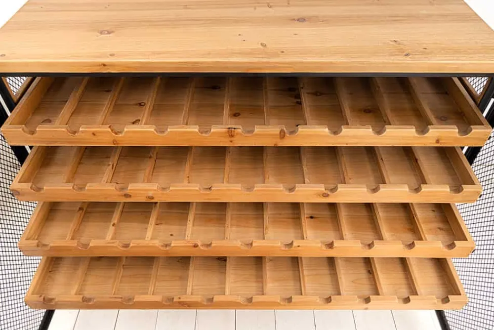 Riess-Ambiente Industrial Loft|Weinregale > Design Weinboard BODEGA 130cm natur schwarz Tannenholz Metall Flaschenregal