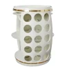 Riess-Ambiente Goldene Möbel|Weinregale > Design Weinfass BODEGA WHITE 70cm weiß gold Pinie Flaschen Gläseraufhängung