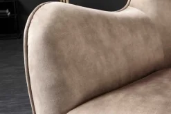 Riess-Ambiente Loungesessel|Skandinavisch > Design XL Sessel AMSTERDAM champagner Samt schwarze Metallbeine Retro Stil