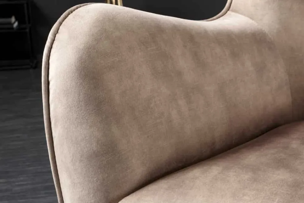 Riess-Ambiente Loungesessel|Skandinavisch > Design XL Sessel AMSTERDAM champagner Samt schwarze Metallbeine Retro Stil