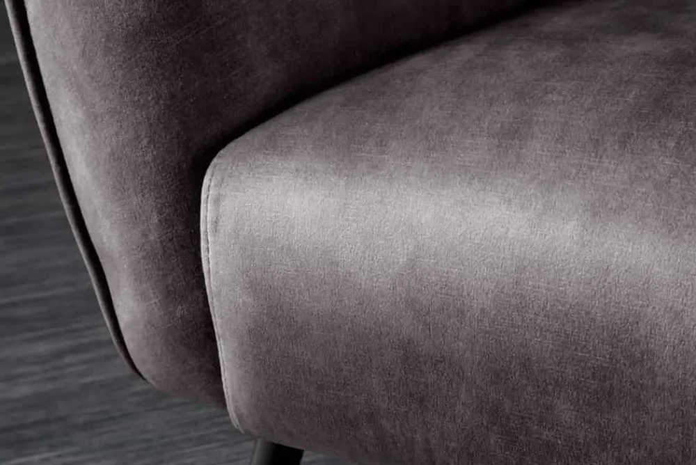 Riess-Ambiente Loungesessel|Skandinavisch > Design XL Sessel AMSTERDAM grau Samt schwarze Metallbeine Retro Stil