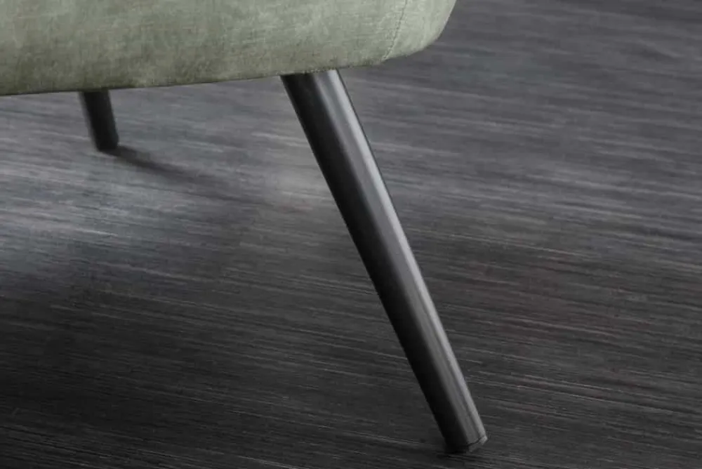 Riess-Ambiente Loungesessel|Skandinavisch > Design XL Sessel AMSTERDAM grün Samt schwarze Metallbeine Retro Stil