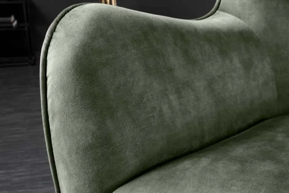 Riess-Ambiente Loungesessel|Skandinavisch > Design XL Sessel AMSTERDAM grün Samt schwarze Metallbeine Retro Stil
