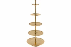Riess-Ambiente Goldene Möbel|Etageren & Tabletts > Design XXL Etagere ABSTRACT 150cm gold Metall mit fünf Etagen handmade