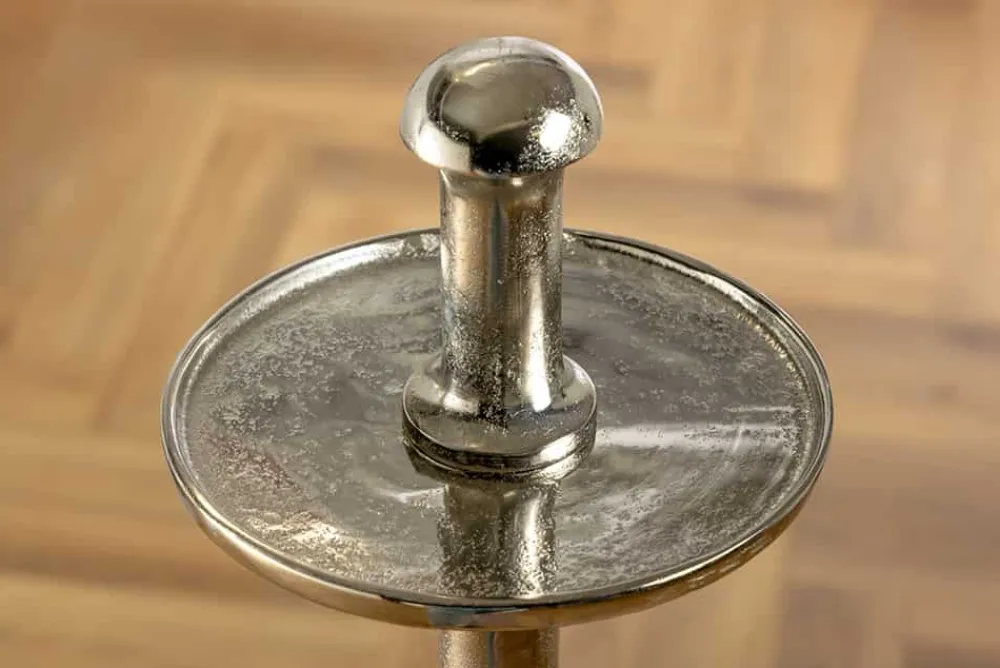 Riess-Ambiente Etageren & Tabletts > Design XXL Etagere ABSTRACT 180cm silber Metall mit sechs Etagen handmade