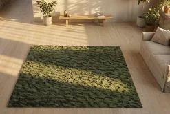 Riess-Ambiente Teppiche|Skandinavisch > 3D Hochflor Teppich DUNE 230x160cm dunkelgrün Hoch-Tief-Effekt